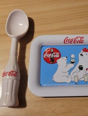 Vintage Coca-Cola Tray and Ice Cream Scoop Set